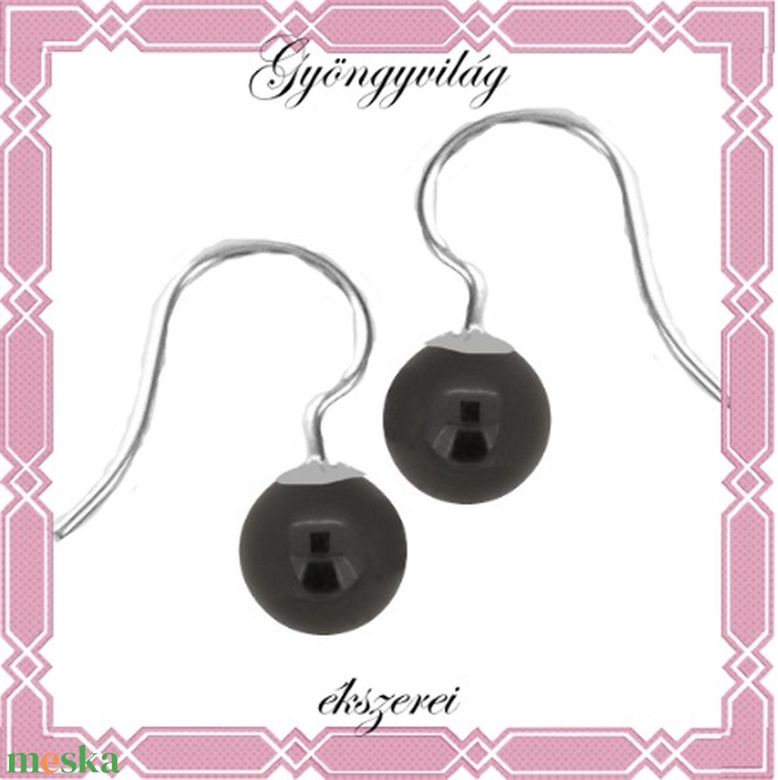 Ékszerek-fülbevalók: Swarovski félig fúrt gömb 8mm fülbevaló SF-SW5818-04-8 925 - ékszer - fülbevaló - lógó fülbevaló - Meska.hu