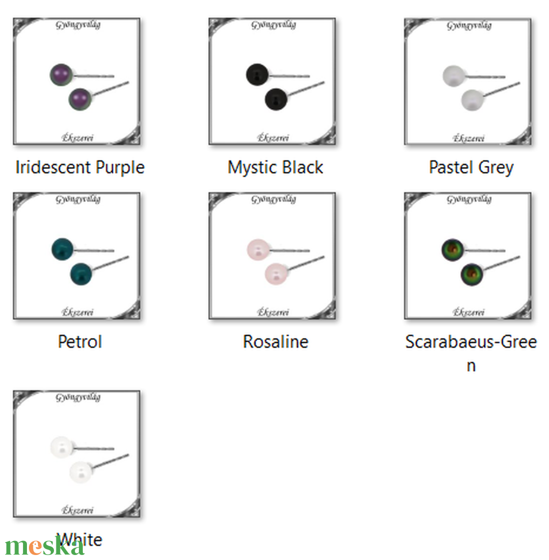 Ékszerek-fülbevalók: 925-ös sterling ezüst Swarovski félig fúrt gömb 4mm több színben SF-SW5818-4 NA - ékszer - fülbevaló - pötty fülbevaló - Meska.hu