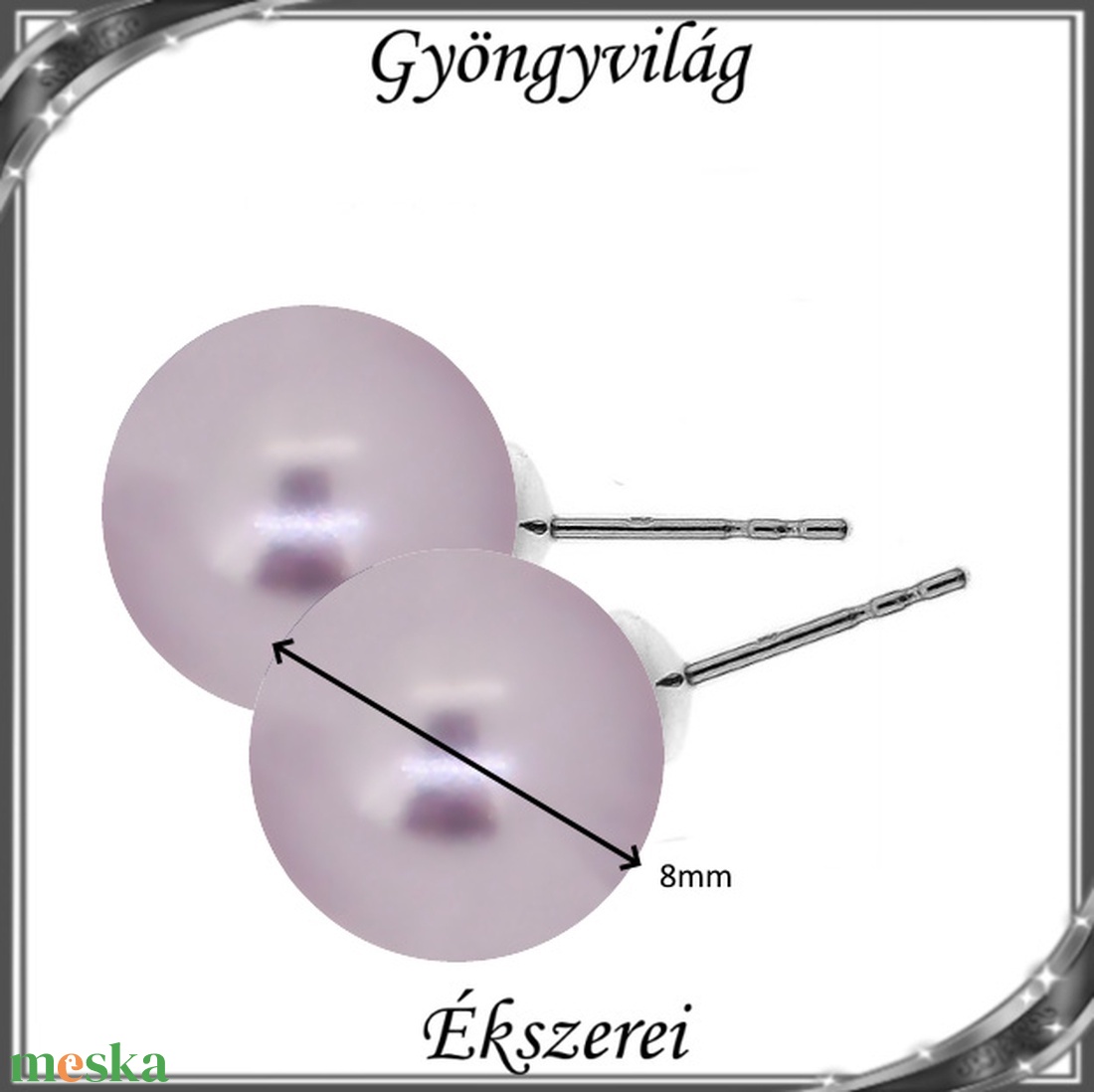 Ékszerek-fülbevalók: Swarovski félig fúrt gömb 8mm több színben SF-SW5818-01-8 NA - ékszer - fülbevaló - pötty fülbevaló - Meska.hu