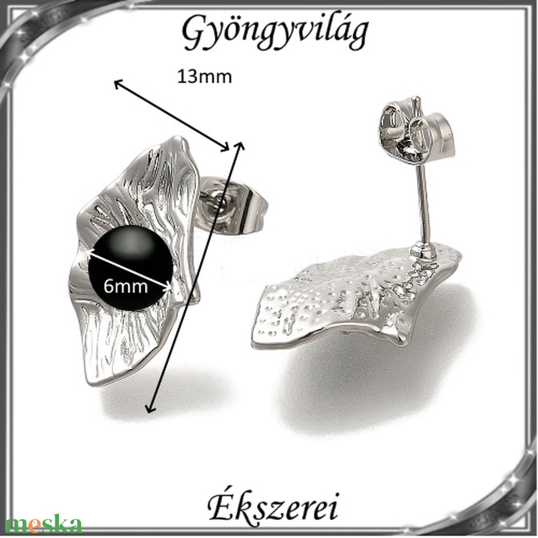 Ékszerek-fülbevalók: Swarovski félig fúrt gömb 6mm több színben SF-SW5818-11-6 PL - ékszer - fülbevaló - pötty fülbevaló - Meska.hu