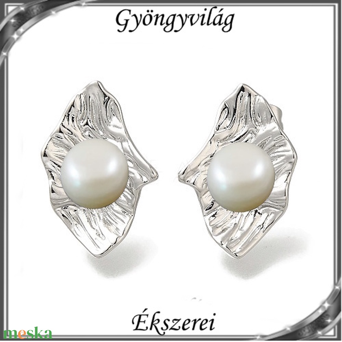 Ékszerek-fülbevalók: igazgyöngy félig fúrt gömb 8mm SF-IGY01-8 PL fehér  - ékszer - fülbevaló - pötty fülbevaló - Meska.hu