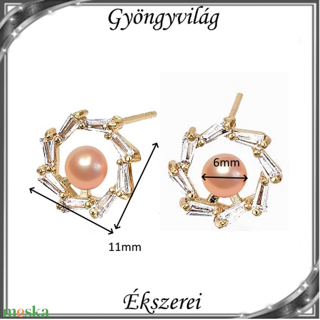 Ékszerek-fülbevalók: igazgyöngy félig fúrt gömb 6mm SF-IGY02-6 18k több szinben - ékszer - fülbevaló - pötty fülbevaló - Meska.hu