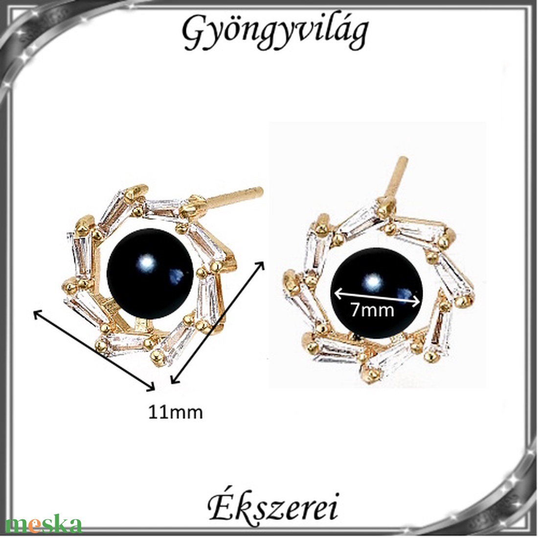 Ékszerek-fülbevalók: igazgyöngy félig fúrt gömb 7mm SF-IGY02-7 18k  - ékszer - fülbevaló - pötty fülbevaló - Meska.hu