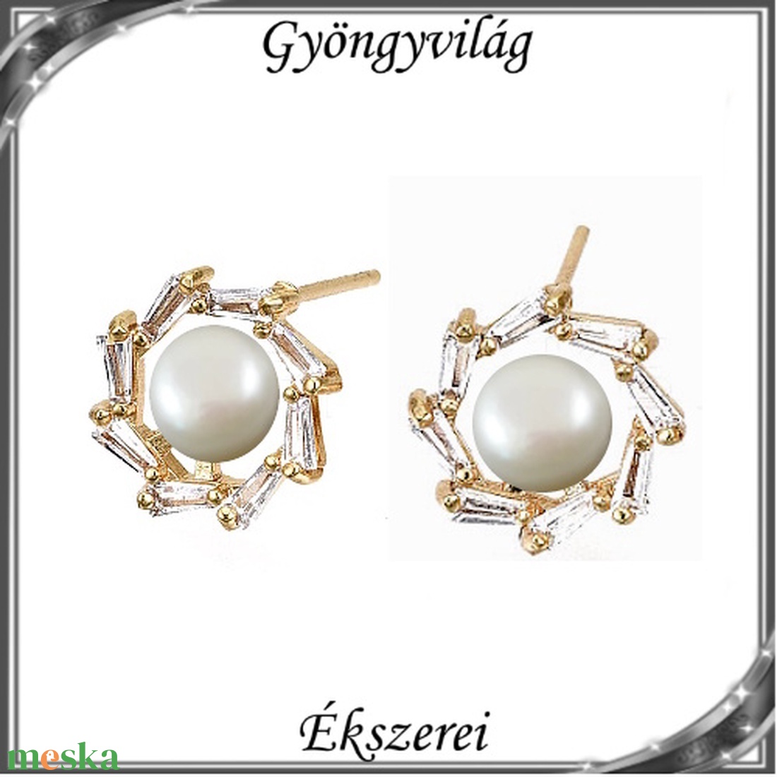 Ékszerek-fülbevalók: igazgyöngy félig fúrt gömb 8mm SF-IGY02-8 18k  - ékszer - fülbevaló - pötty fülbevaló - Meska.hu