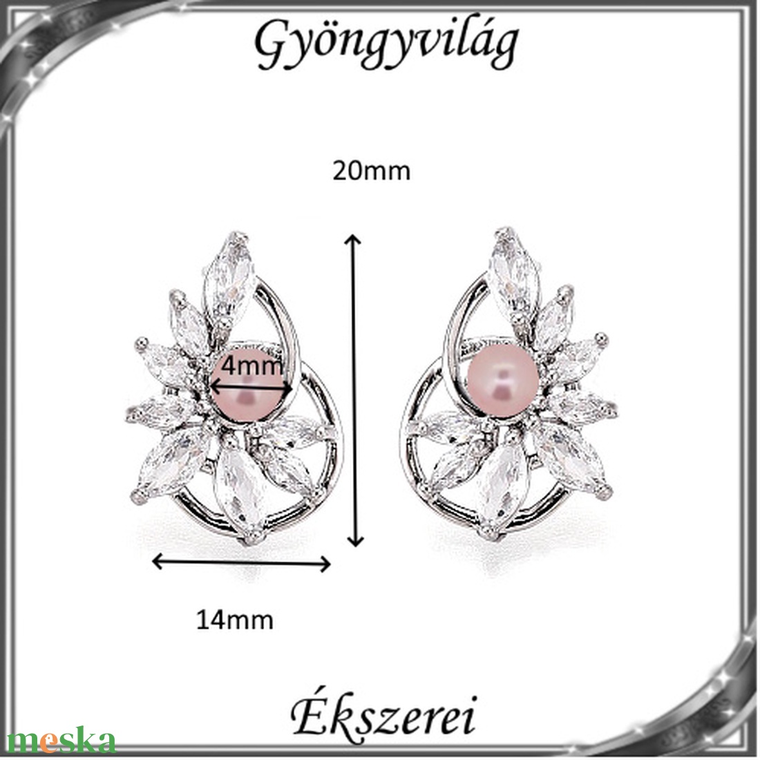 Ékszerek-fülbevalók: Swarovski félig fúrt gömb  több méretben SF-SW5818-13 PL - ékszer - fülbevaló - pötty fülbevaló - Meska.hu