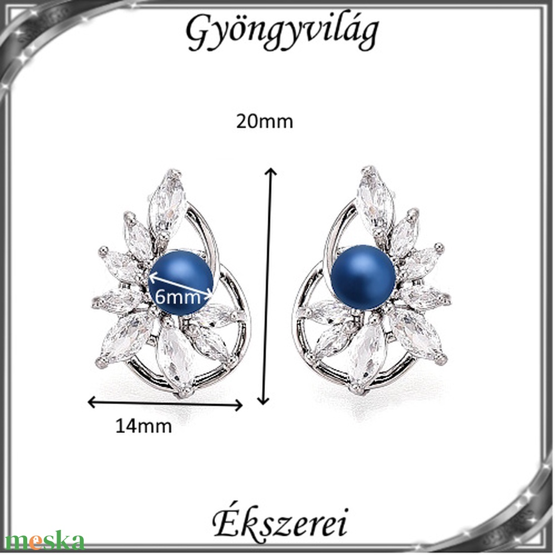 Ékszerek-fülbevalók: Swarovski félig fúrt gömb  több méretben SF-SW5818-13 PL - ékszer - fülbevaló - pötty fülbevaló - Meska.hu