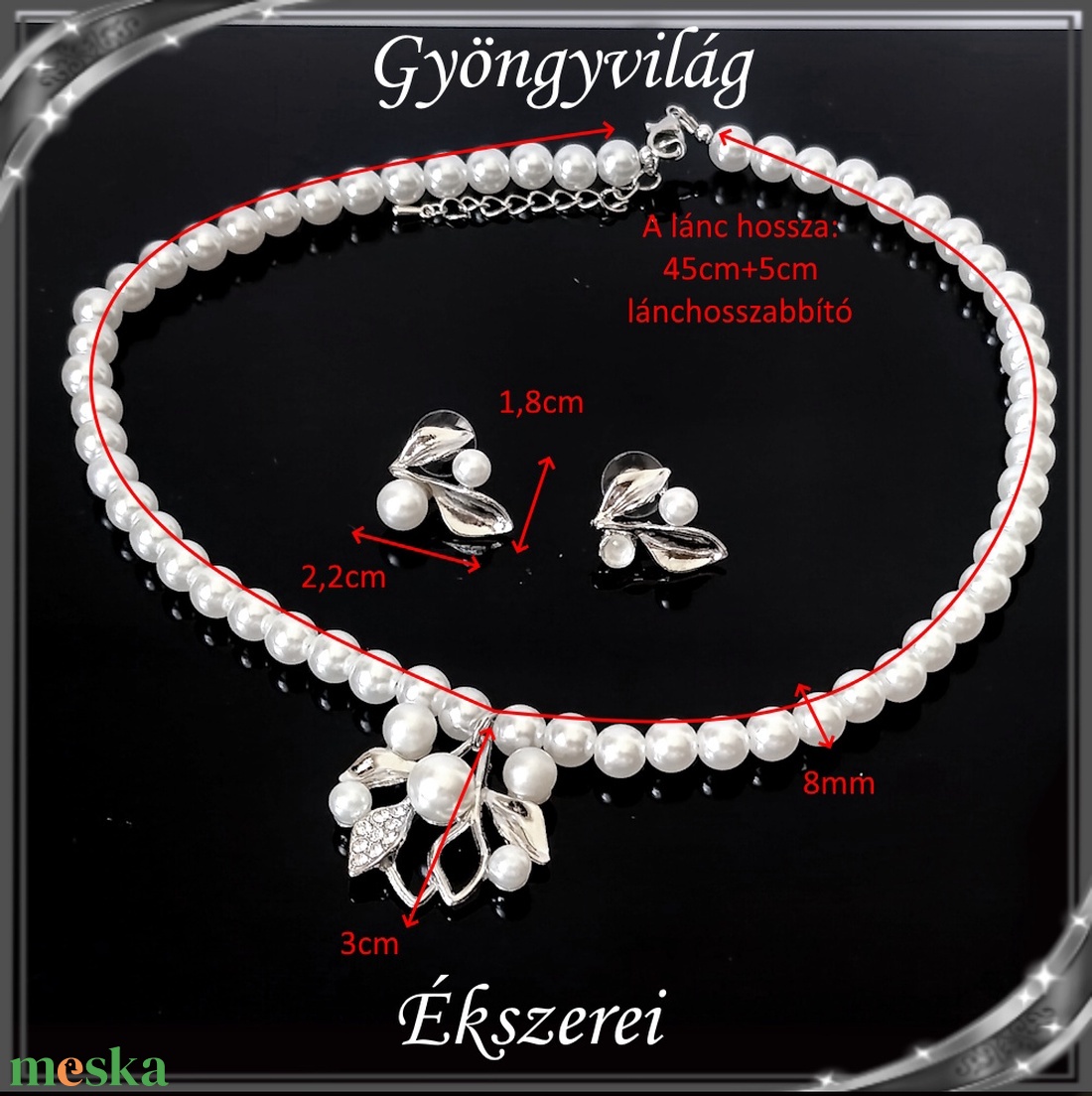 Ékszerek-szettek: Esküvői, menyasszonyi, alkalmi ékszer szett,  SSZ-05-01 - esküvő - ékszer - ékszerszett - Meska.hu