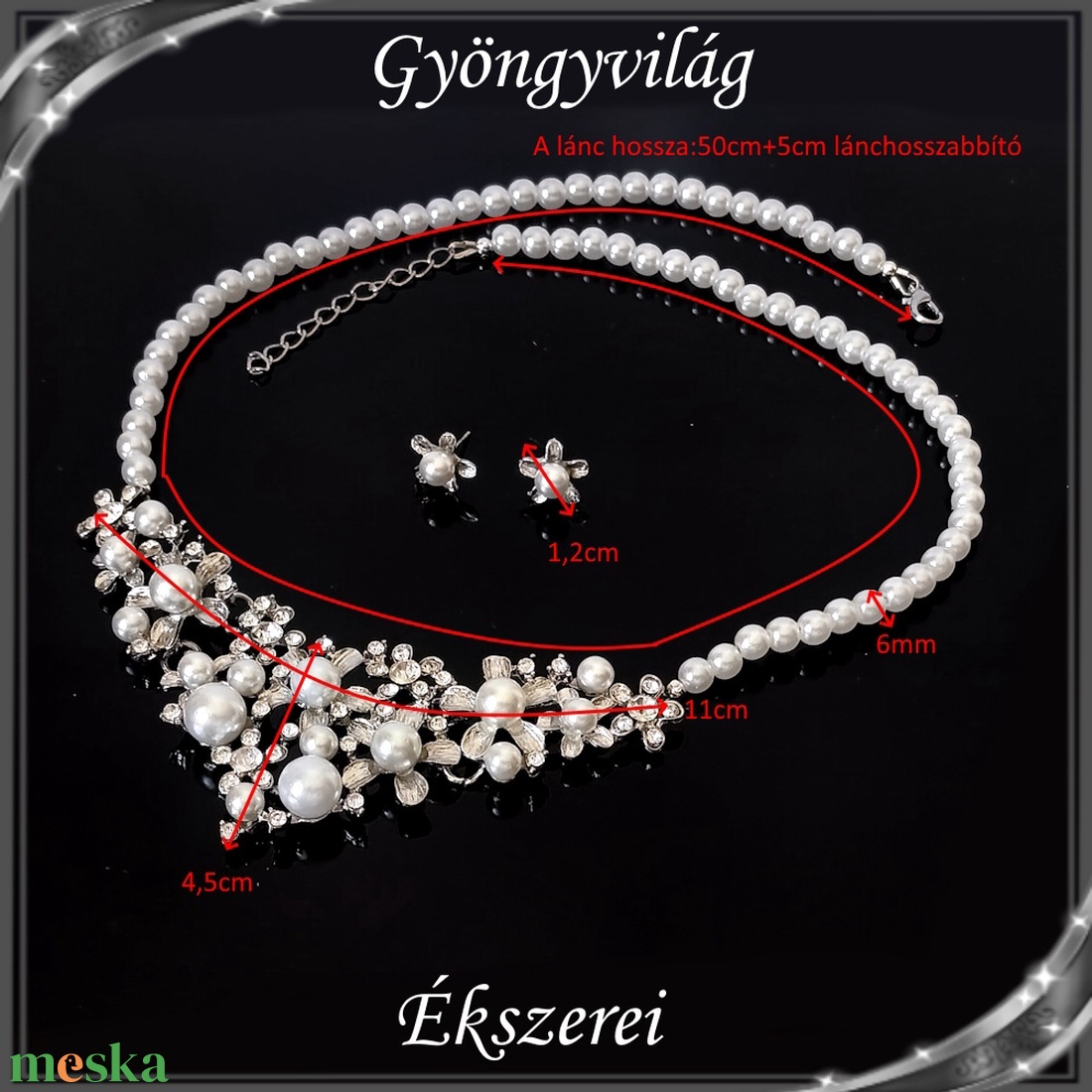 Ékszerek-szettek: Esküvői, menyasszonyi, alkalmi ékszer szett,  SSZ-05-02 - esküvő - ékszer - ékszerszett - Meska.hu