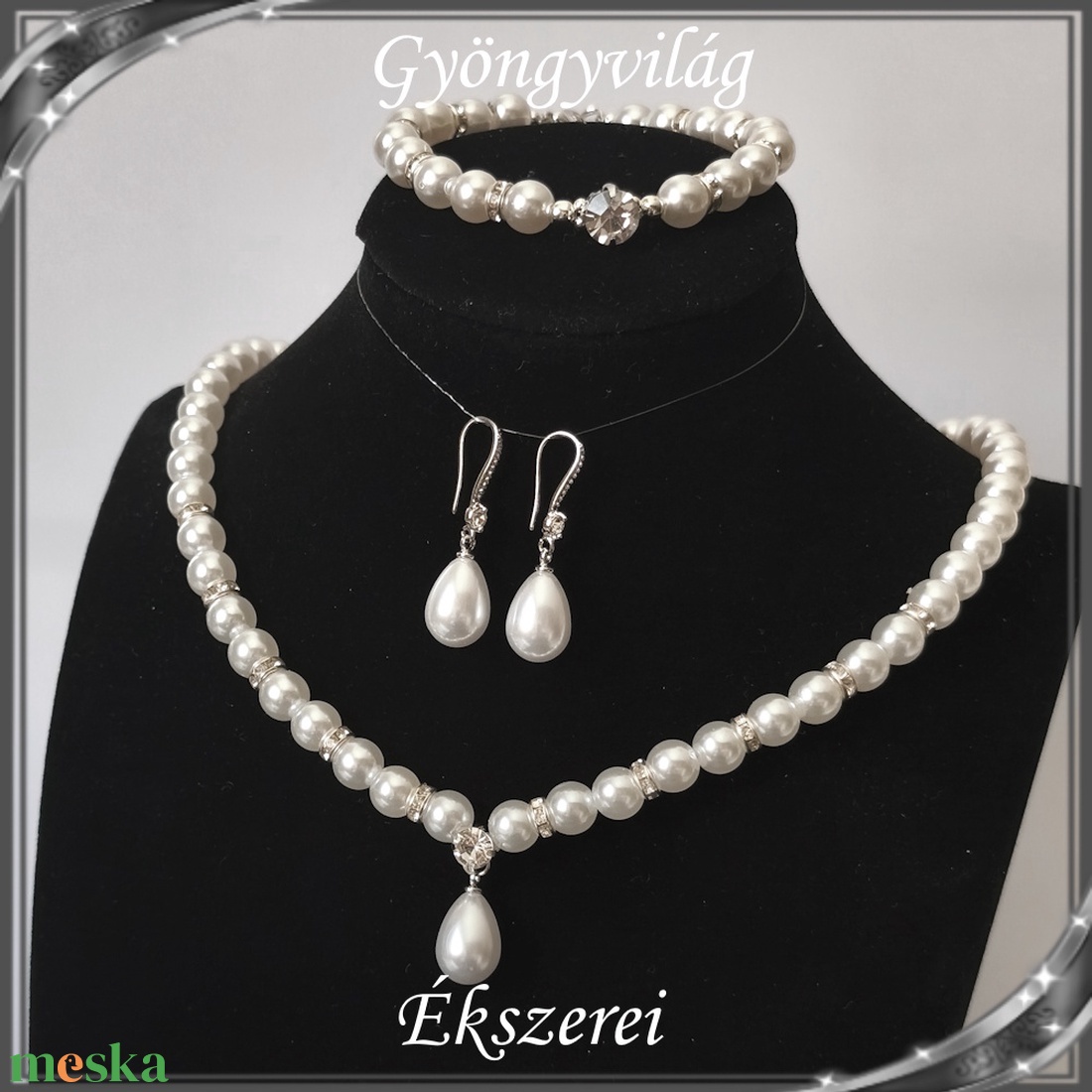 Ékszerek-szettek: Esküvői, menyasszonyi, alkalmi ékszer szett SSZ-03-7E - ékszer - ékszerszett - Meska.hu