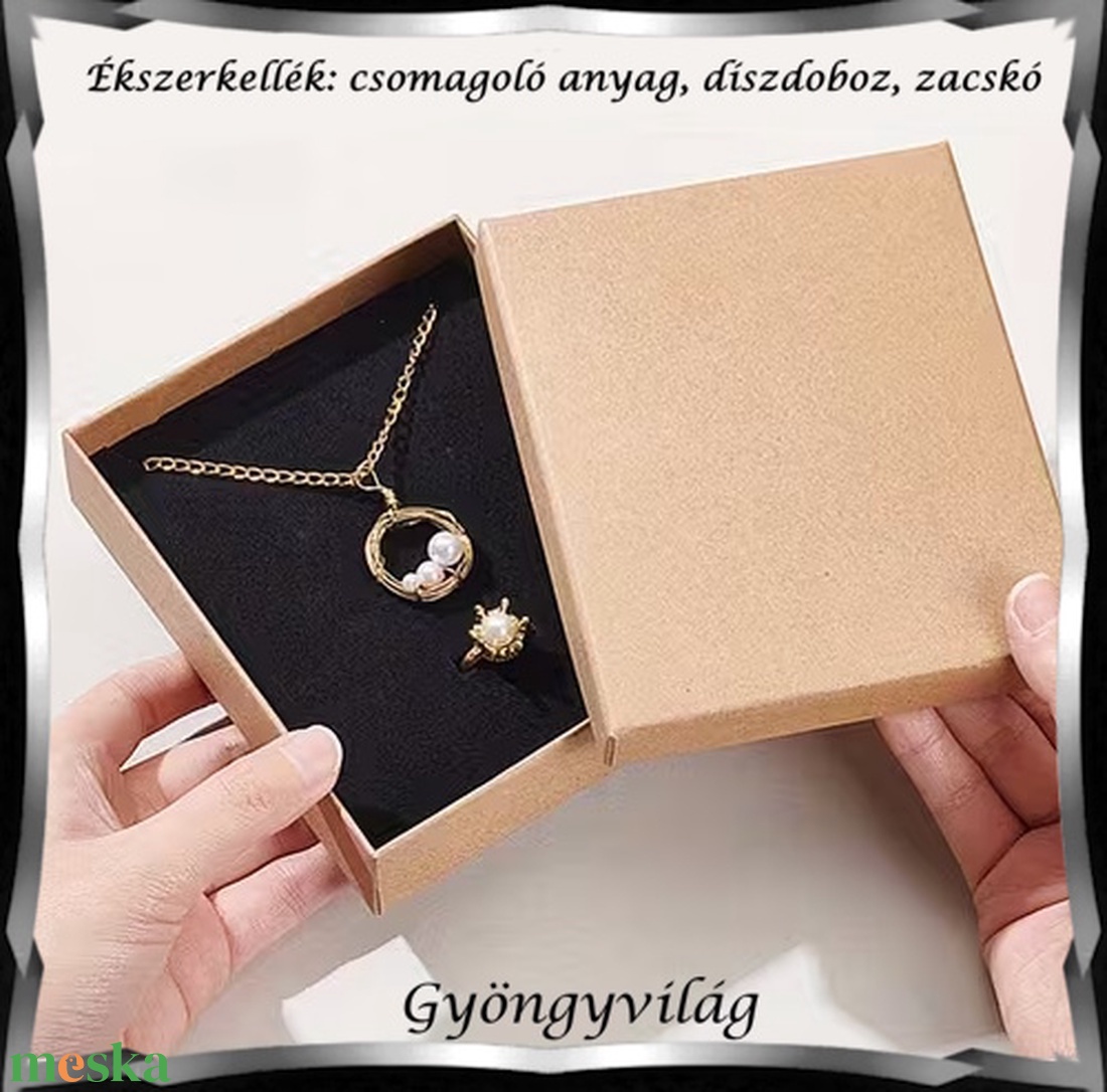 Ékszerkellék: ékszer doboz, díszdoboz, zacskó BEK-EK-D04 11x13cm - ékszer - ékszertartó - ékszerdoboz - Meska.hu