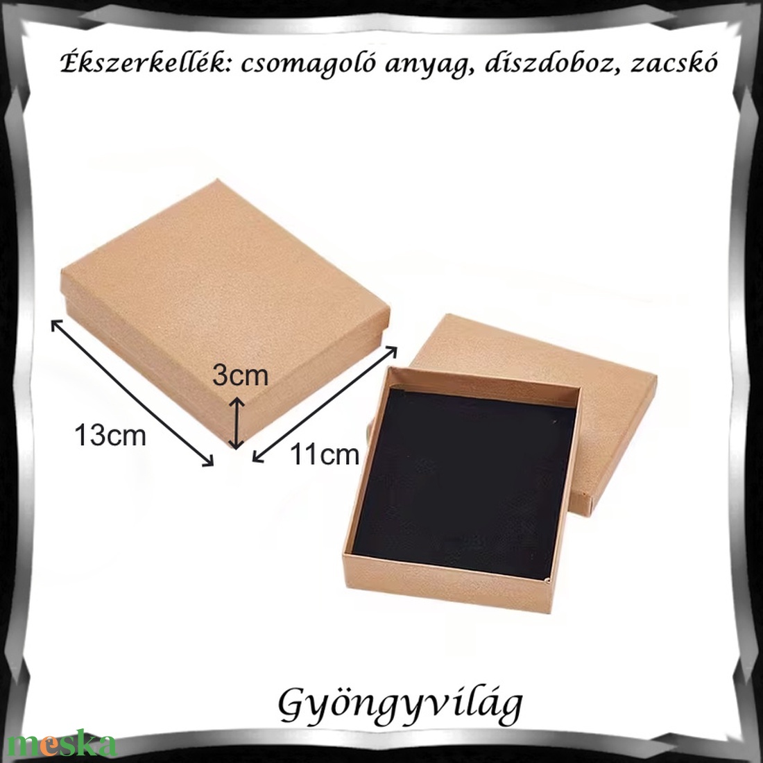Ékszerkellék: ékszer doboz, díszdoboz, zacskó BEK-EK-D04 11x13cm - ékszer - ékszertartó - ékszerdoboz - Meska.hu