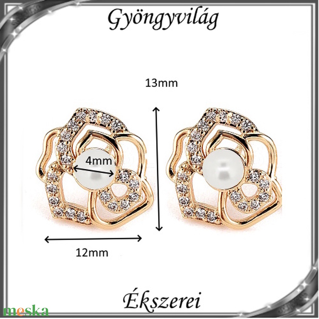 Ékszerek-fülbevalók: Swarovski félig fúrt gömb 4/6mm több színben SF-SW5818-14 18K - ékszer - fülbevaló - pötty fülbevaló - Meska.hu