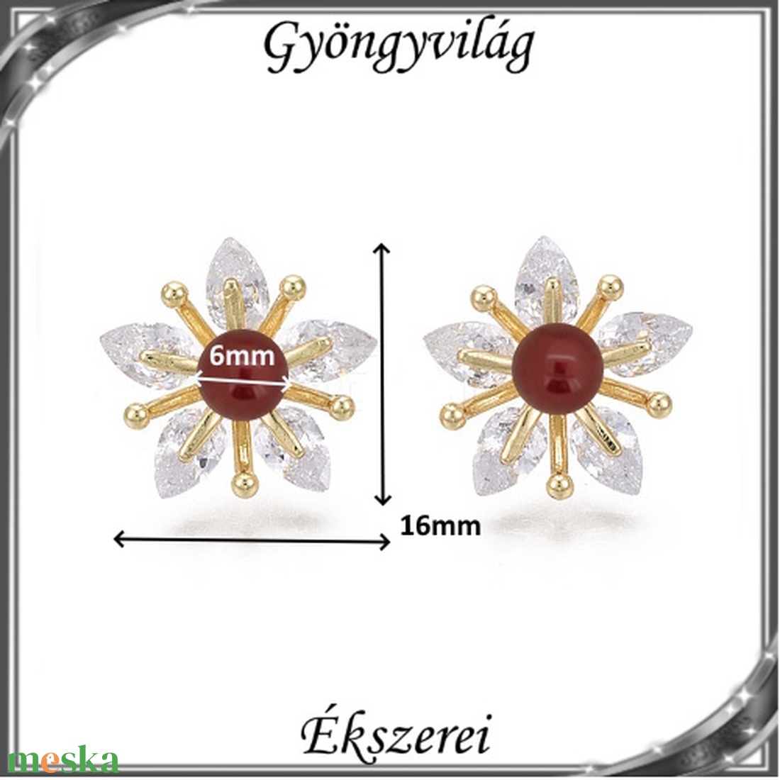Ékszerek-fülbevalók: Swarovski félig fúrt gömb 4mm több színben SF-SW5818-15-6 18K - ékszer - fülbevaló - pötty fülbevaló - Meska.hu