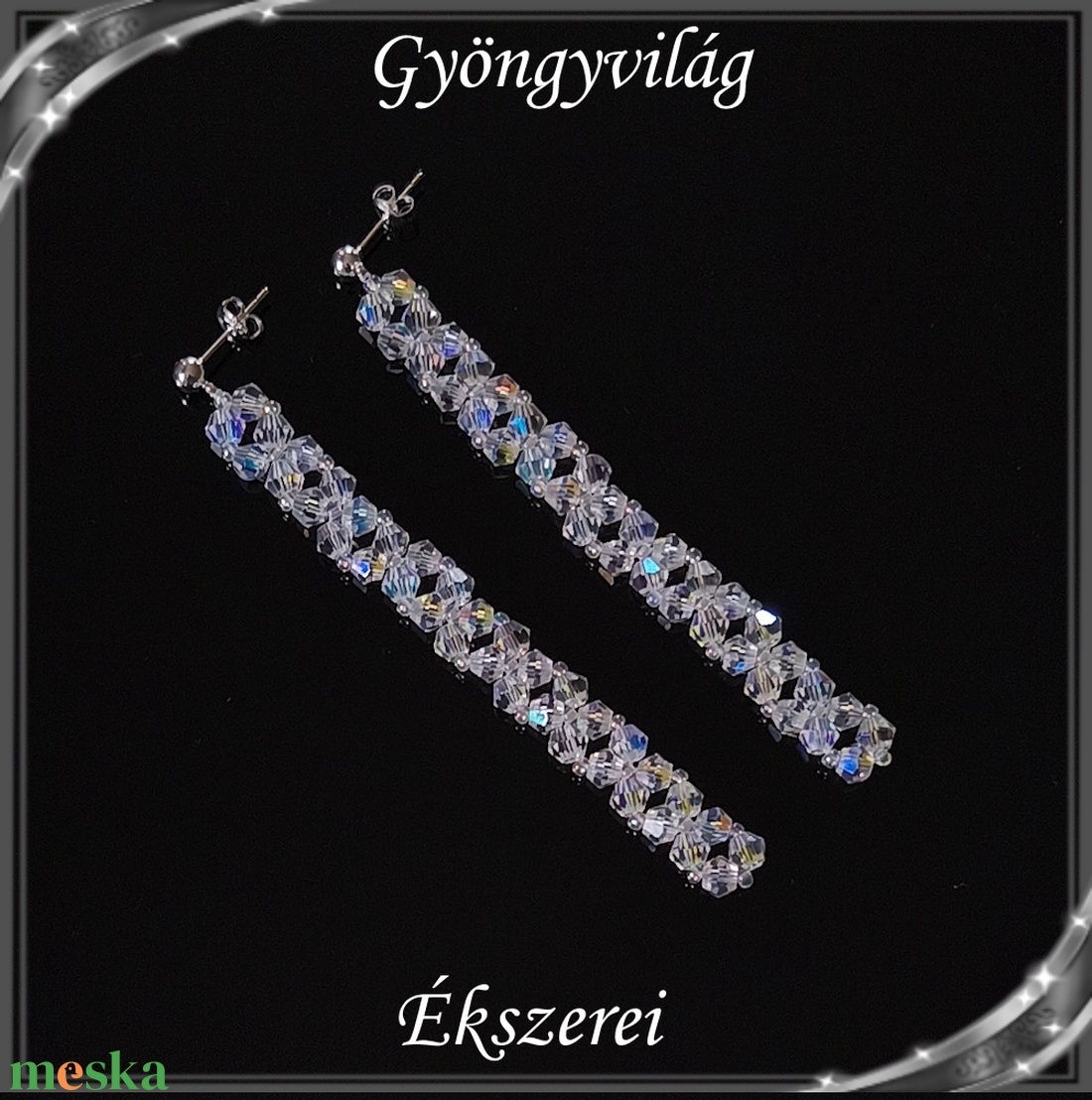 Ékszerek-fülbevalók: cseh kristály fülbevaló SF-01 K   - ékszer - fülbevaló - lógó fülbevaló - Meska.hu
