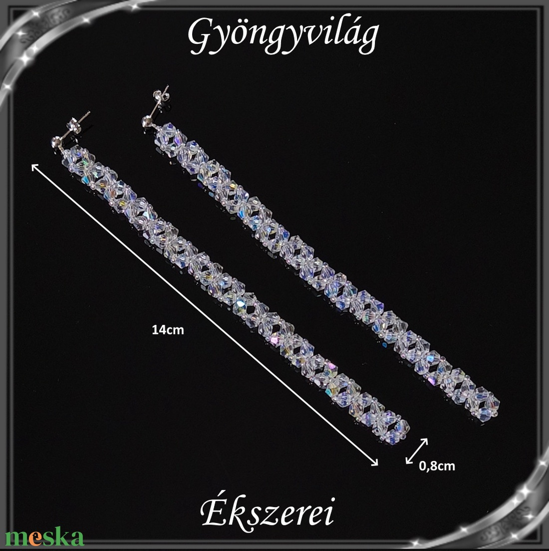 Ékszerek-fülbevalók: cseh kristály fülbevaló SF-01 K   - ékszer - fülbevaló - lógó fülbevaló - Meska.hu
