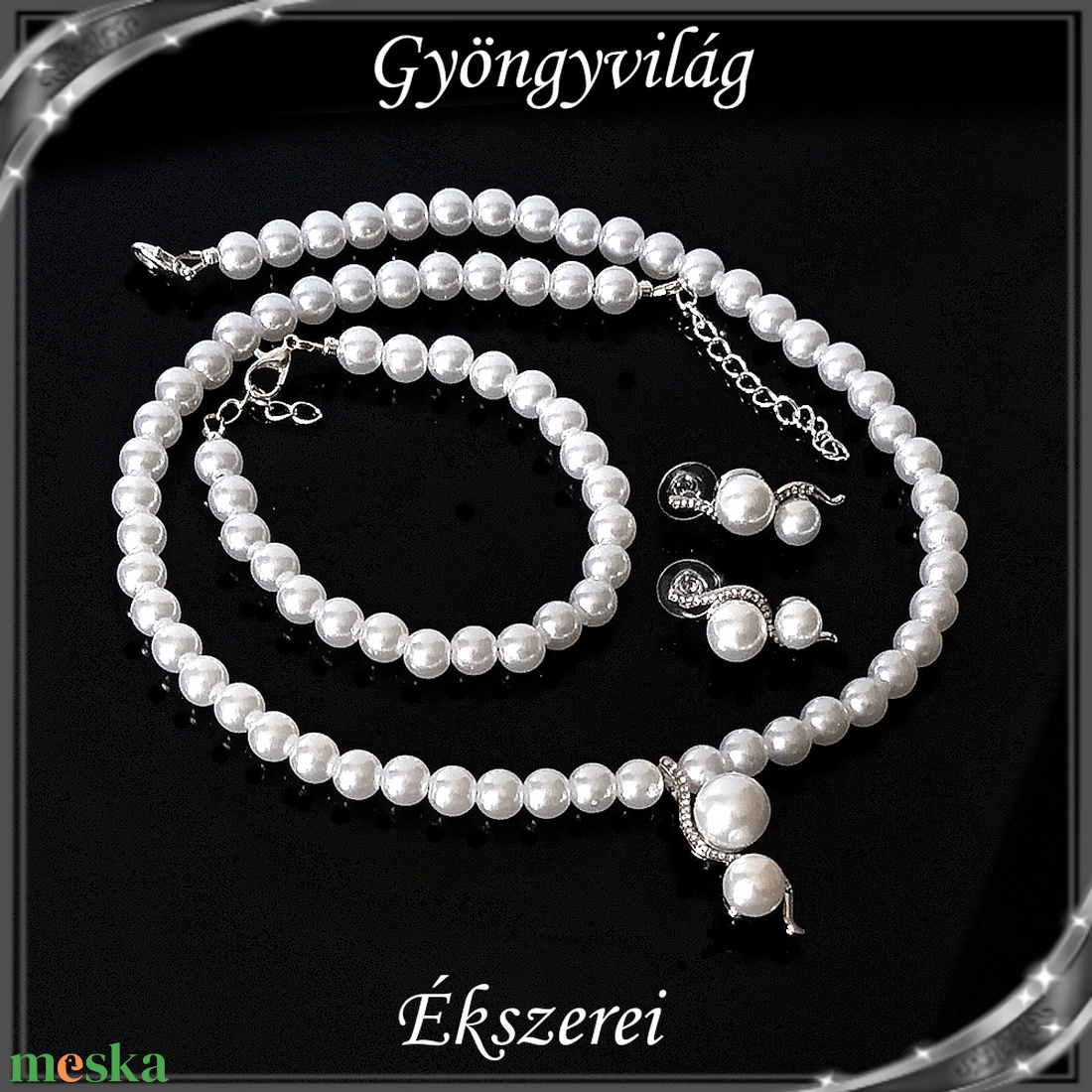 Ékszerek-szettek: Esküvői, menyasszonyi, alkalmi ékszer szett SSZ-03-10 - ékszer - ékszerszett - Meska.hu