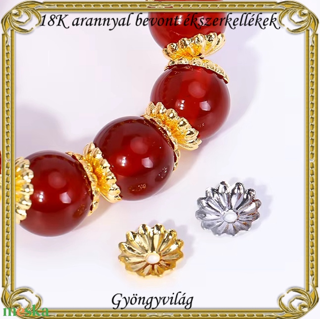 18K arannyal bevont ékszerkellék: gyöngykupak ABGYK 01 - kellékek & szerszámok - gyöngyfűzés kellékek - gyöngykupak - Meska.hu