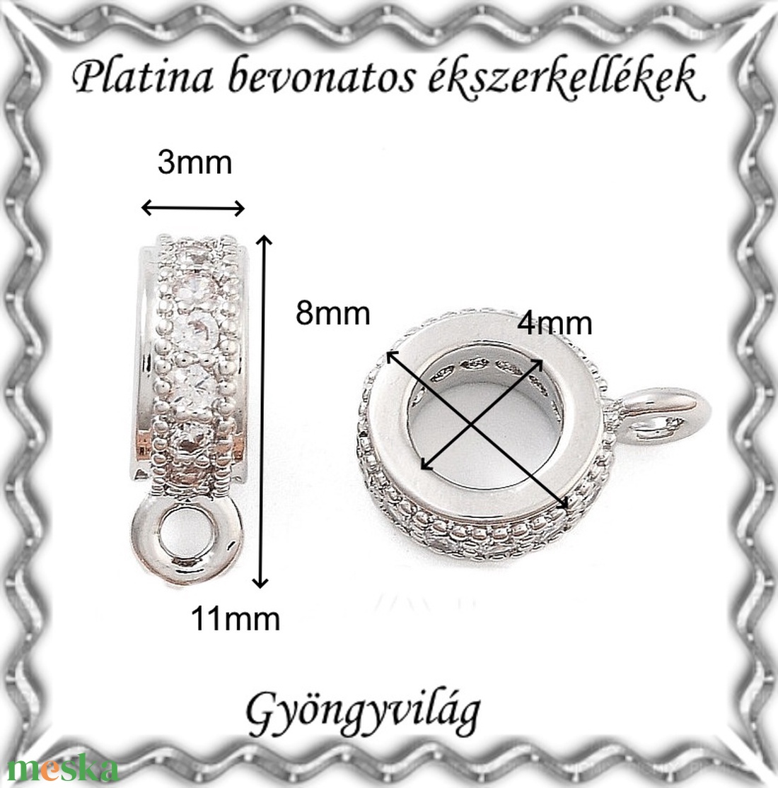 18K arannyal/ platinával bevont ékszerkellék: medáltartó ABMT01  PBMT 01 - kellékek & szerszámok - ékszerkellék - medáltartó, medálkapocs - Meska.hu