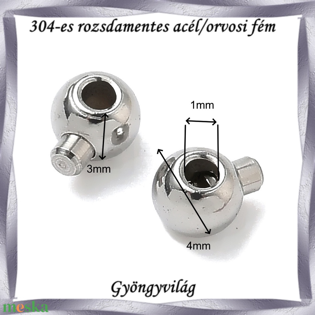 304 Nemes acél ékszerkellék: csomótakaró NACST 02 2db (1pár/cs) - kellékek & szerszámok - ékszerkellék - szalagvég, bőrvég, végzáró - Meska.hu