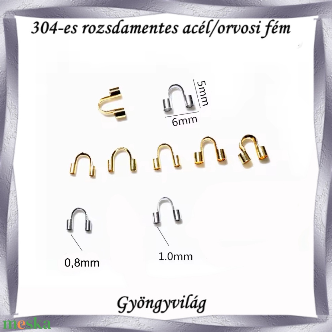 304 Nemes acél ékszerkellék: szálvezető NASZV 01 10db (5pár/cs) - kellékek & szerszámok - ékszerkellék - szalagvég, bőrvég, végzáró - Meska.hu