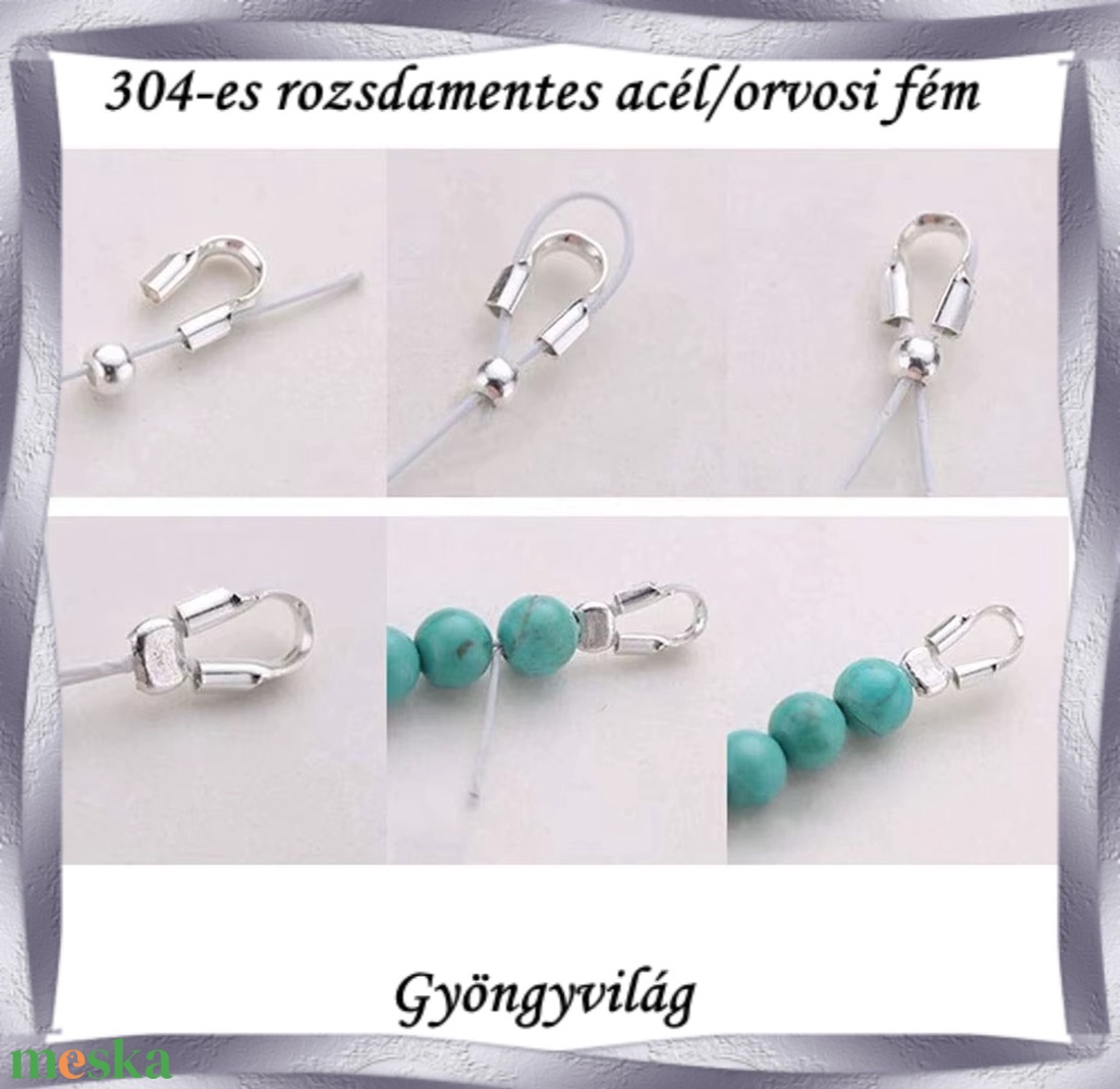 304 Nemes acél ékszerkellék: szálvezető NASZV 01 10db (5pár/cs) - kellékek & szerszámok - ékszerkellék - szalagvég, bőrvég, végzáró - Meska.hu
