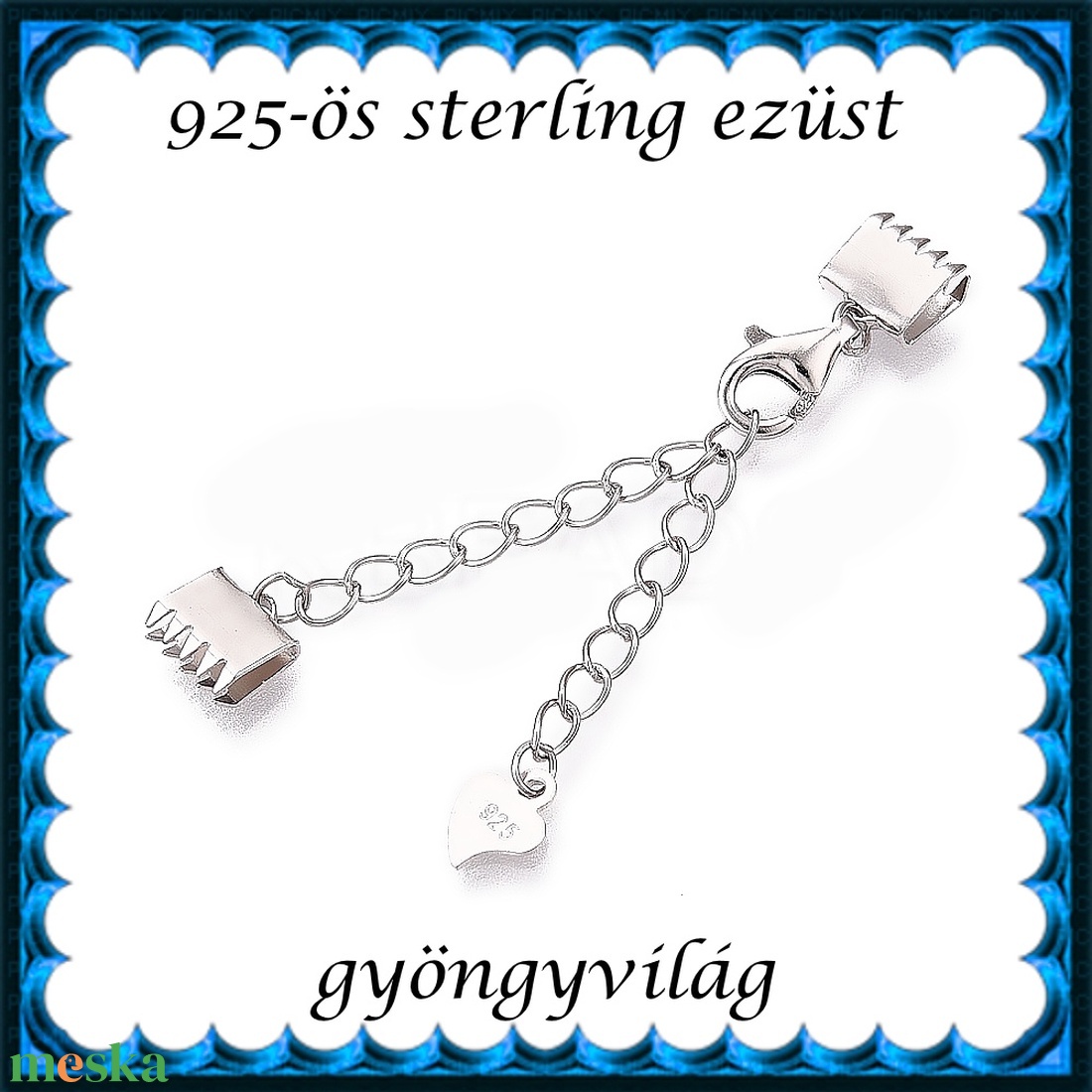 925-ös sterling ezüst ékszerkellék: lánckapocs / 1soros lánckapocs ELK 1s 47 - kellékek & szerszámok - ékszerkellék - nyaklánc kapocs - Meska.hu