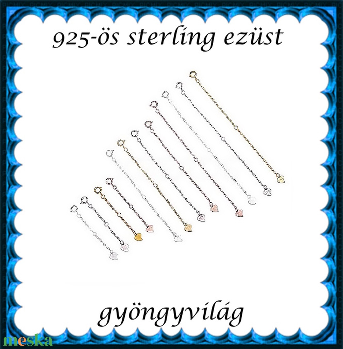 925-ös sterling ezüst ékszerkellék: lánckapocs / 1soros lánckapocs ELK 1S 46 több szín/méret - kellékek & szerszámok - ékszerkellék - nyaklánc kapocs - Meska.hu