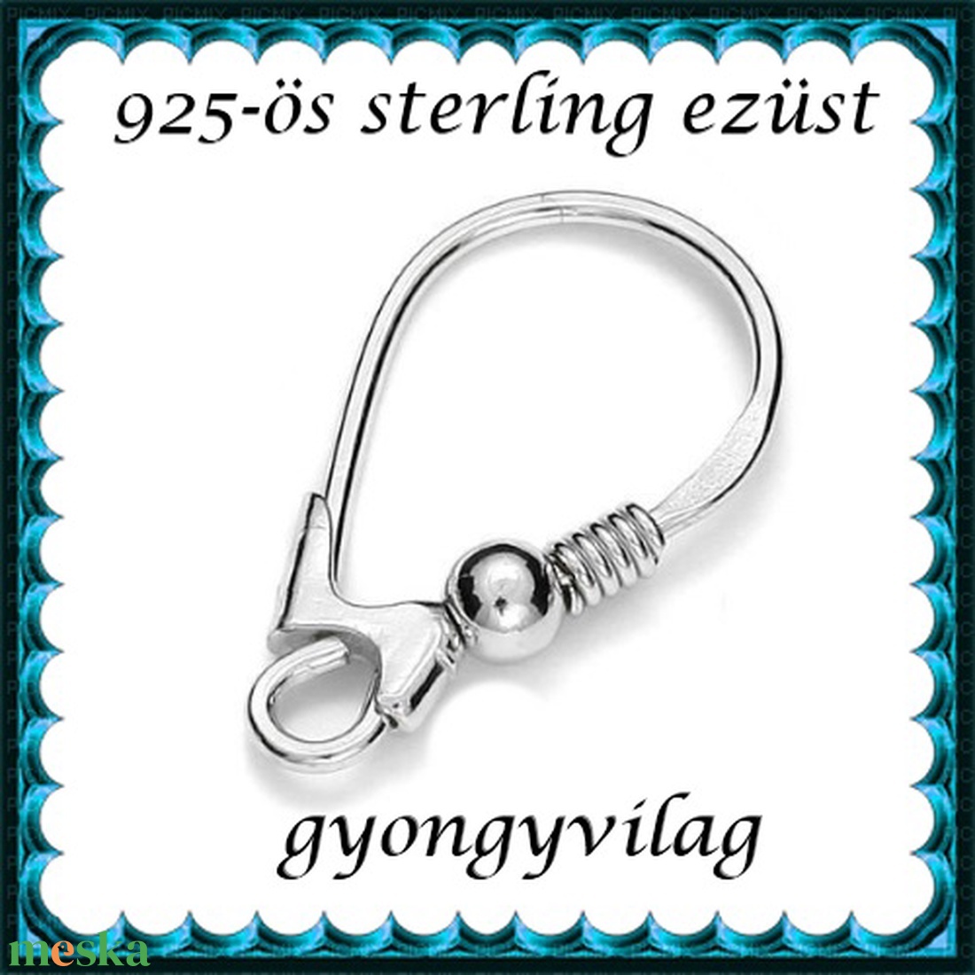  925-ös sterling ezüst ékszerkellék: fülbevalóalap biztonsági kapoccsal EFK K 31 - kellékek & szerszámok - ékszerkellék - fülbevaló alap - Meska.hu