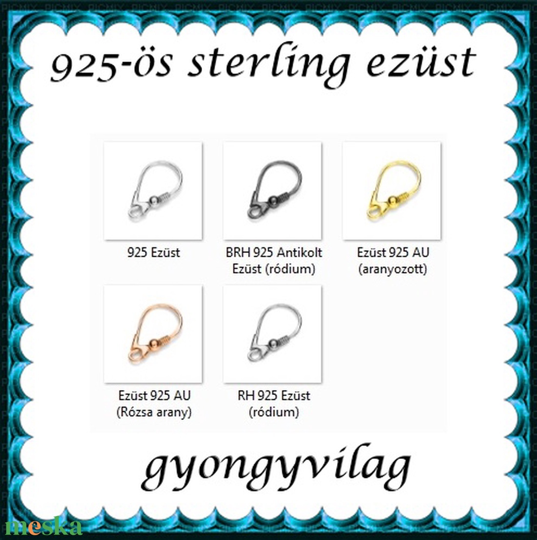  925-ös sterling ezüst ékszerkellék: fülbevalóalap biztonsági kapoccsal EFK K 31 - kellékek & szerszámok - ékszerkellék - fülbevaló alap - Meska.hu
