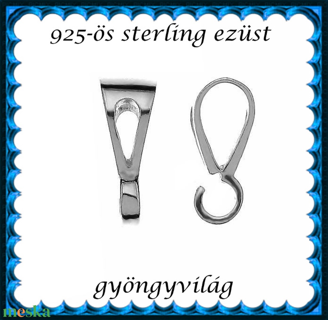 925-ös sterling ezüst ékszerkellék: medáltartó, medálkapocs EMT 46 - kellékek & szerszámok - ékszerkellék - medáltartó, medálkapocs - Meska.hu