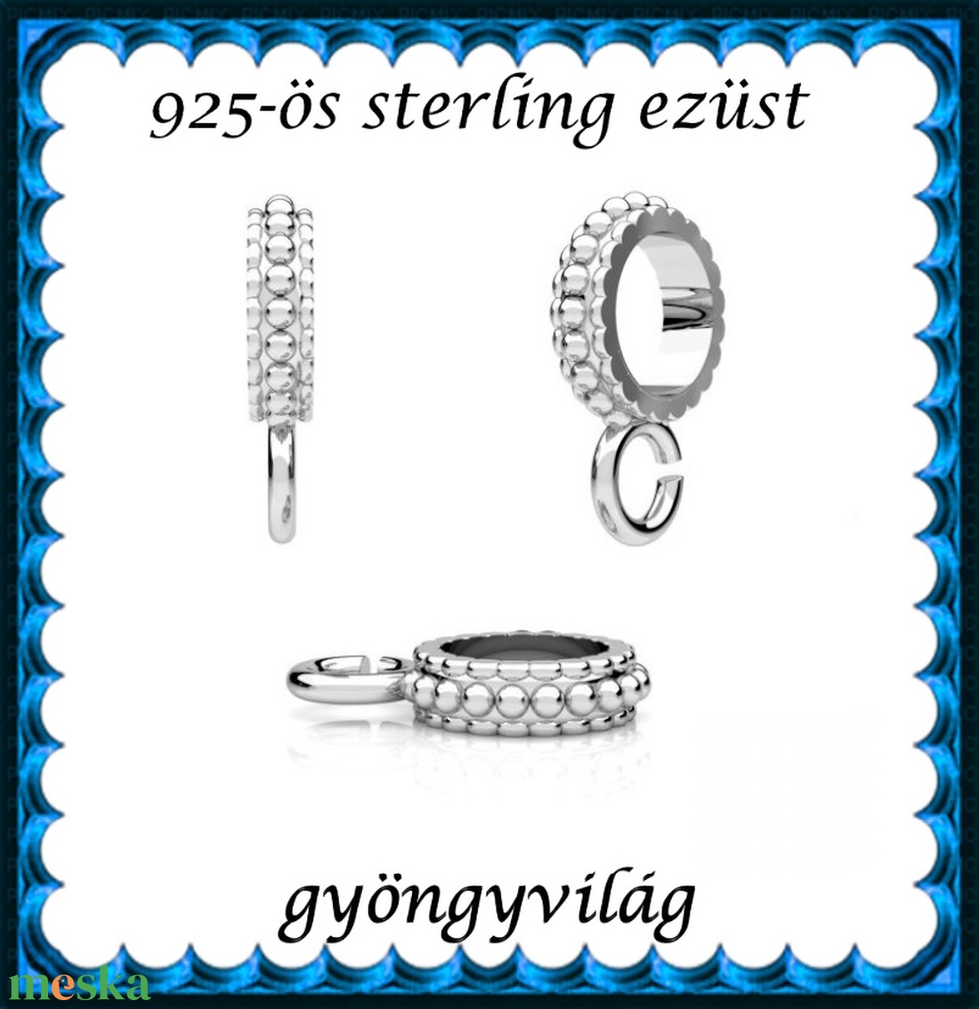 925-ös sterling ezüst ékszerkellék: medáltartó, medálkapocs EMT 48 - kellékek & szerszámok - ékszerkellék - medáltartó, medálkapocs - Meska.hu