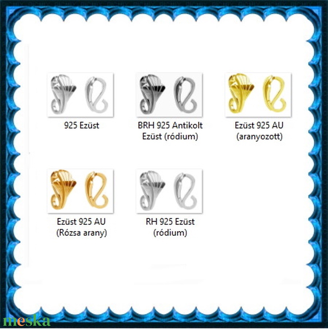 925-ös sterling ezüst ékszerkellék: medáltartó, medálkapocs EMK 105e - kellékek & szerszámok - ékszerkellék - medáltartó, medálkapocs - Meska.hu