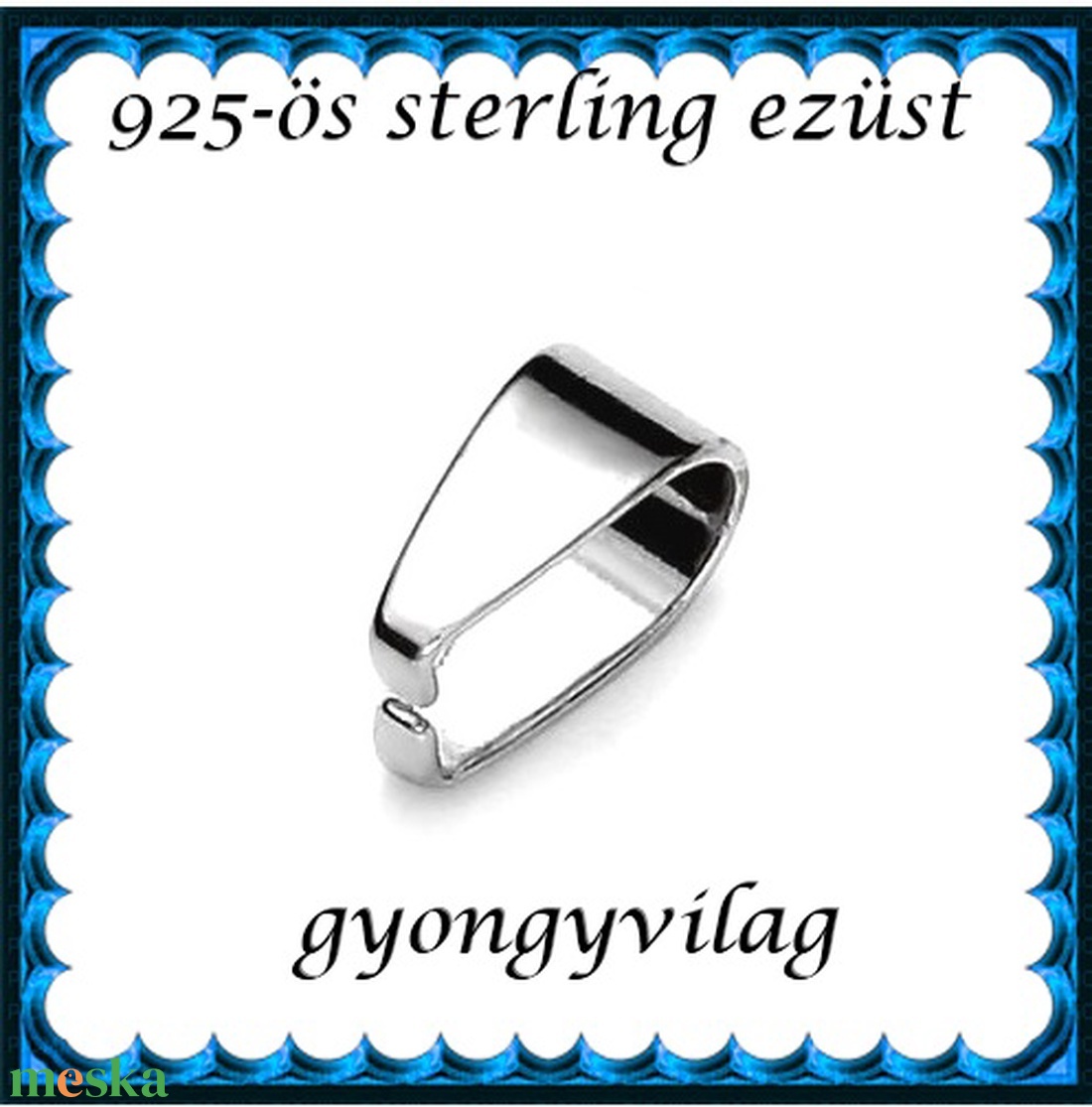 925-ös sterling ezüst ékszerkellék: medáltartó, medálkapocs EMK 79e - kellékek & szerszámok - ékszerkellék - medáltartó, medálkapocs - Meska.hu