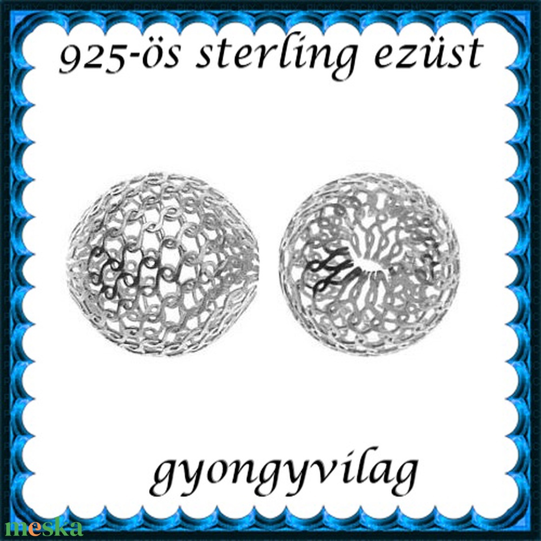925-ös sterling ezüst ékszerkellék: köztes / gyöngy / dísz EKÖ 26-6 1db/cs - kellékek & szerszámok - gyöngyfűzés kellékek - fém köztesek - Meska.hu