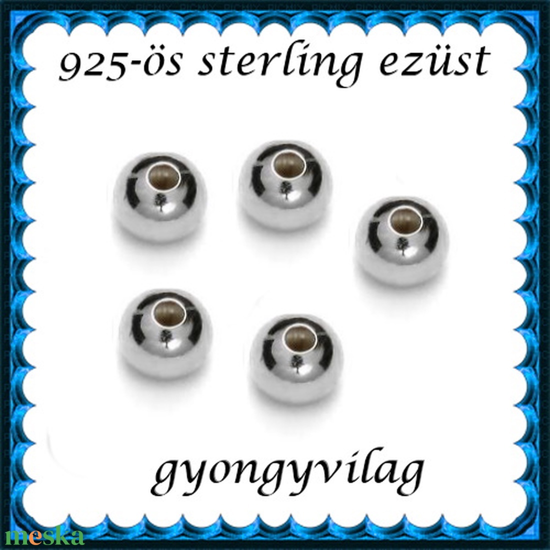 925-ös sterling ezüst ékszerkellék: köztes/gyöngy/díszitőelem EKÖ 10-3e - kellékek & szerszámok - gyöngyfűzés kellékek - fém köztesek - Meska.hu
