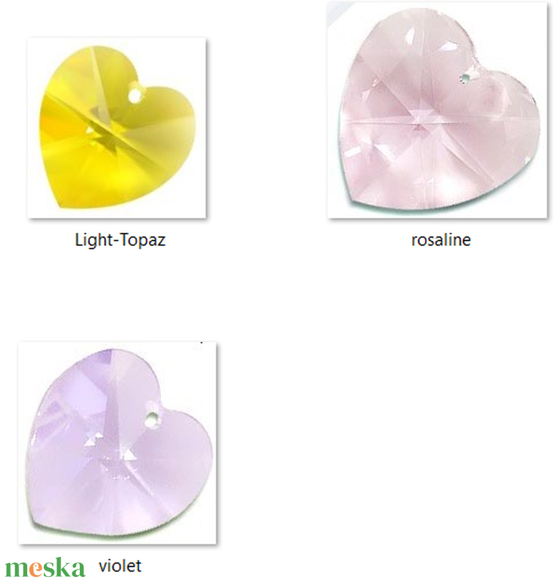 Swarovski kristály medál: SWM szív (6228) 28mm-es több színben - kellékek & szerszámok - gyöngyfűzés kellékek - swarovski kristályok - Meska.hu