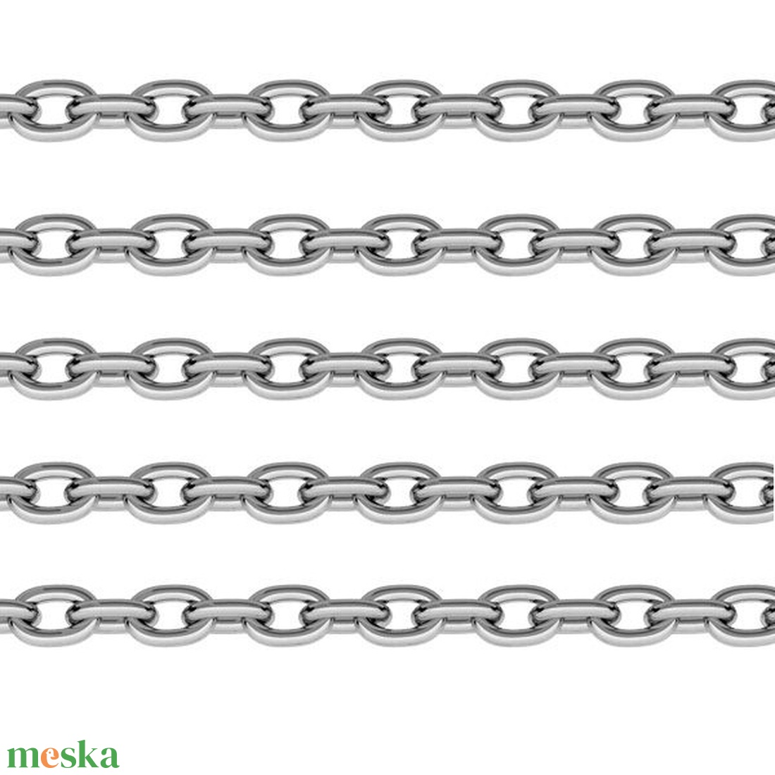 925-ös sterling ezüst ékszerkellék: ezüst lánc méterben 925 EL18 - kellékek & szerszámok - gyöngyfűzés kellékek - egyéb alkatrész - Meska.hu