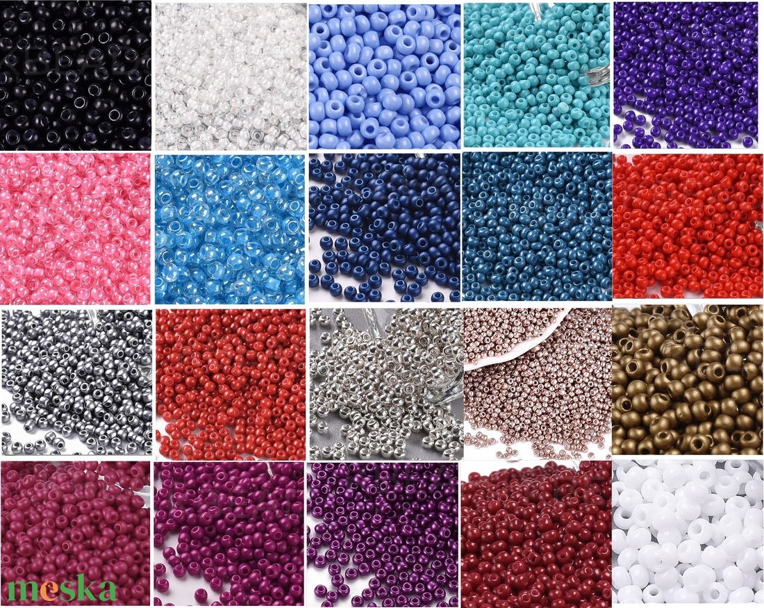 Ékszerkellék: Japán kásagyöngy  GYÜ-J 11/0 2,3x1,5 mm-es több szinben - kellékek & szerszámok - gyöngyfűzés kellékek - kásagyöngy - Meska.hu