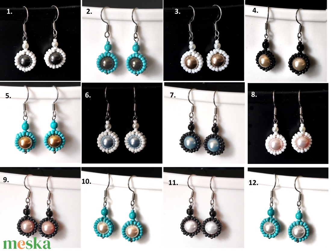 Ékszerek-fülbevalók: Swarovski gyöngy fülbevaló SF-02-SW több színben - ékszer - fülbevaló - lógó fülbevaló - Meska.hu
