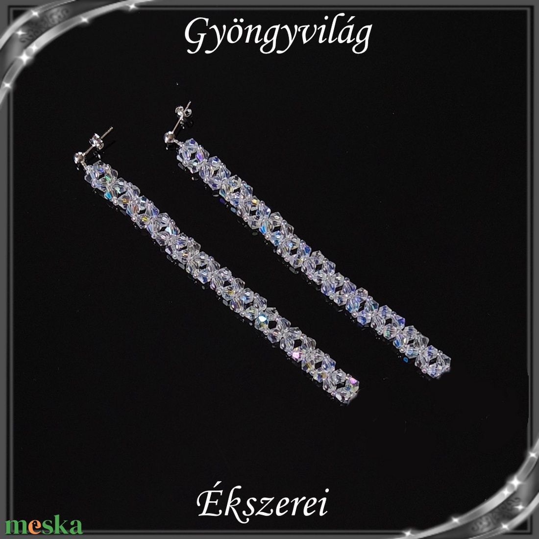 Ékszerek-fülbevalók: cseh kristály fülbevaló SF-01-11 K   - ékszer - fülbevaló - lógó fülbevaló - Meska.hu