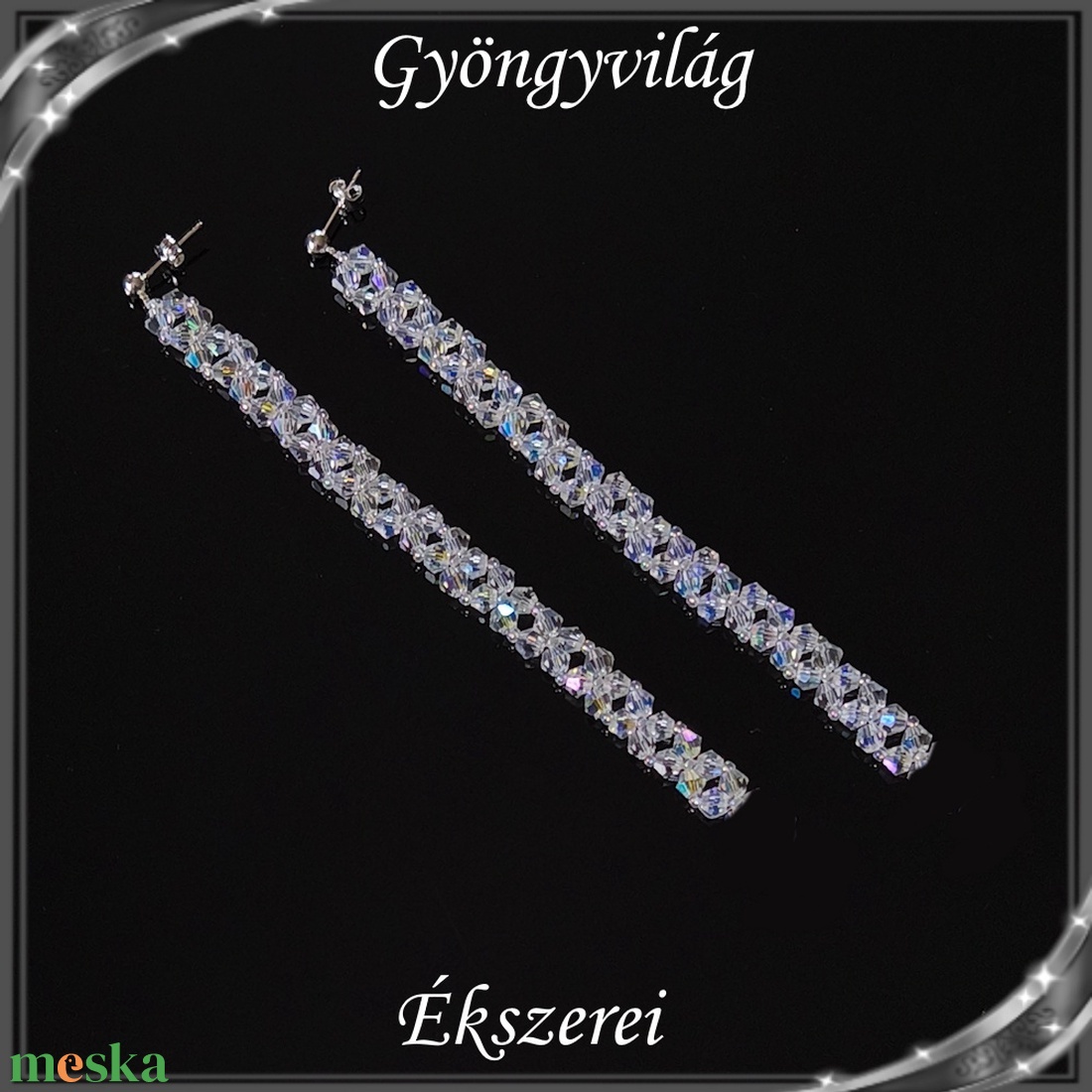 Ékszerek-fülbevalók: cseh kristály fülbevaló SF-01-12 K   - ékszer - fülbevaló - lógó fülbevaló - Meska.hu