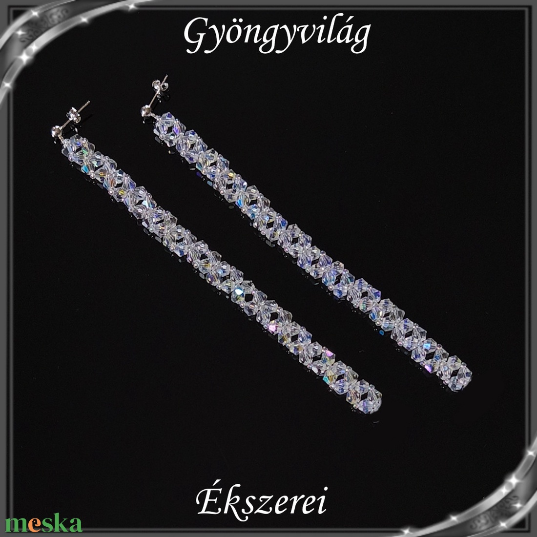 Ékszerek-fülbevalók: cseh kristály fülbevaló SF-01-13 K   - ékszer - fülbevaló - lógó fülbevaló - Meska.hu