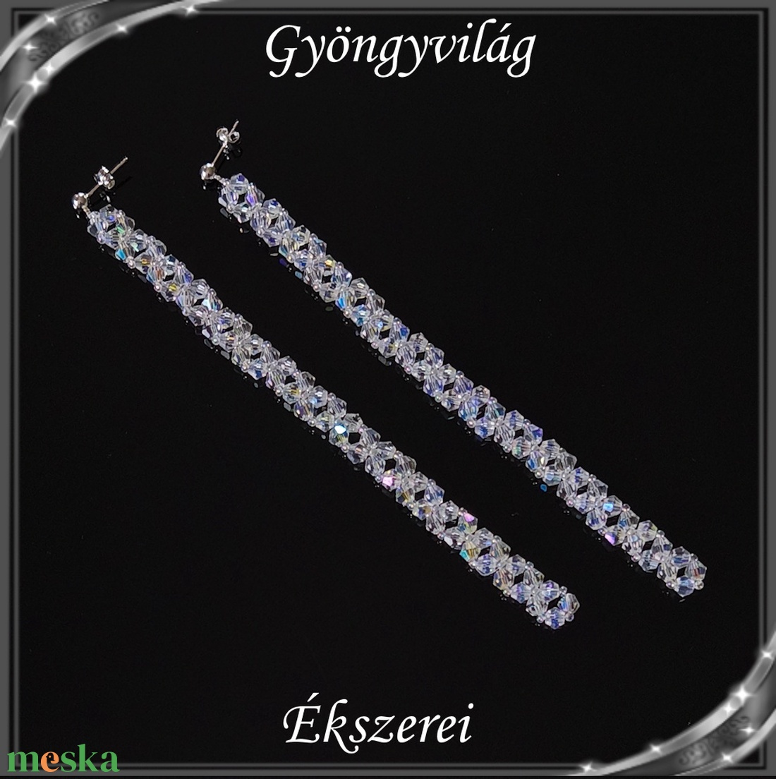 Ékszerek-fülbevalók: cseh kristály fülbevaló SF-01-14 K   - ékszer - fülbevaló - lógó fülbevaló - Meska.hu