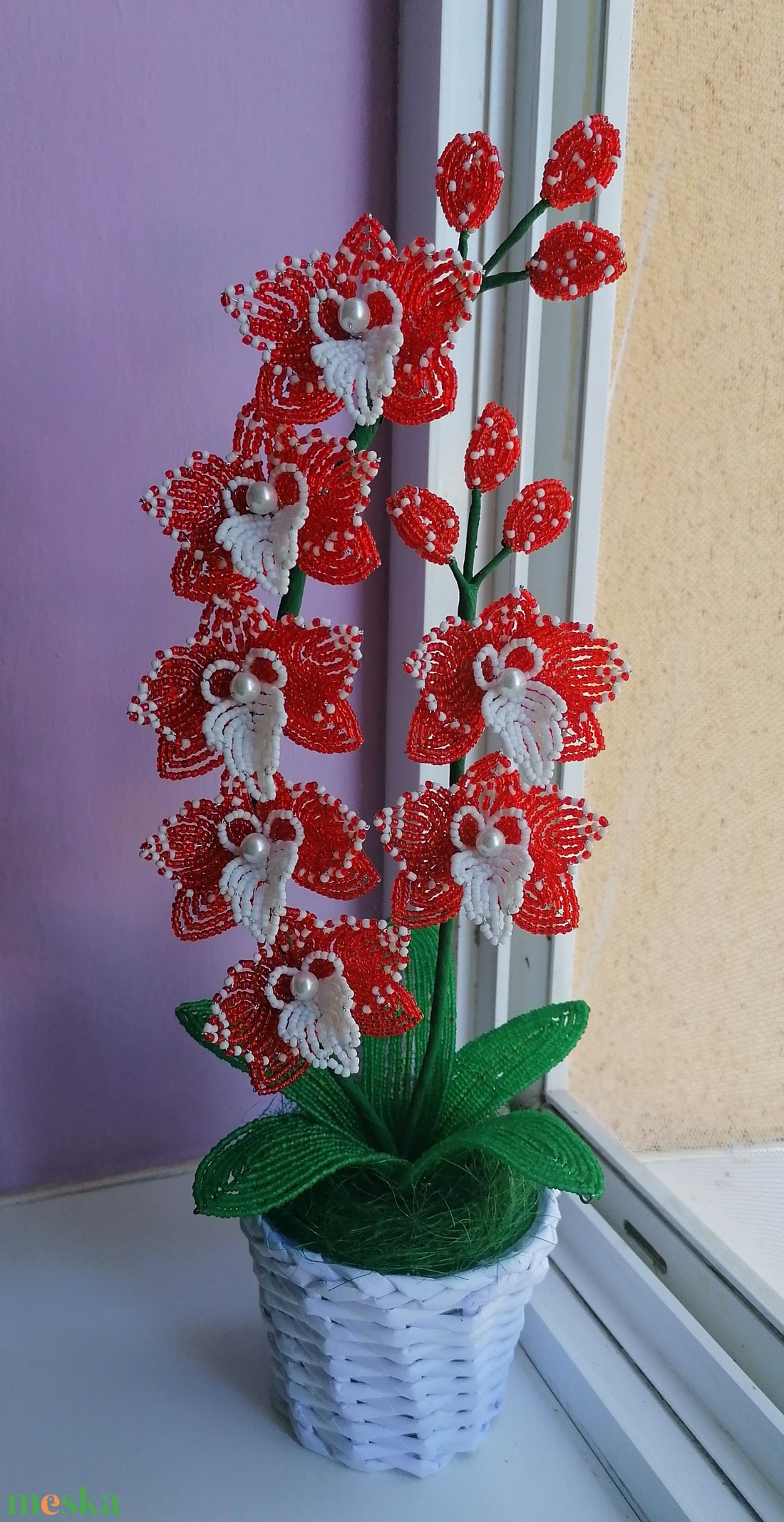 Gyöngyből készült orchidea - otthon & életmód - dekoráció - virágdísz és tartó - csokor & virágdísz - Meska.hu Gyöngyből készült orchidea - otthon & életmód - dekoráció - virágdísz és tartó - csokor & virágdísz - Meska.hu