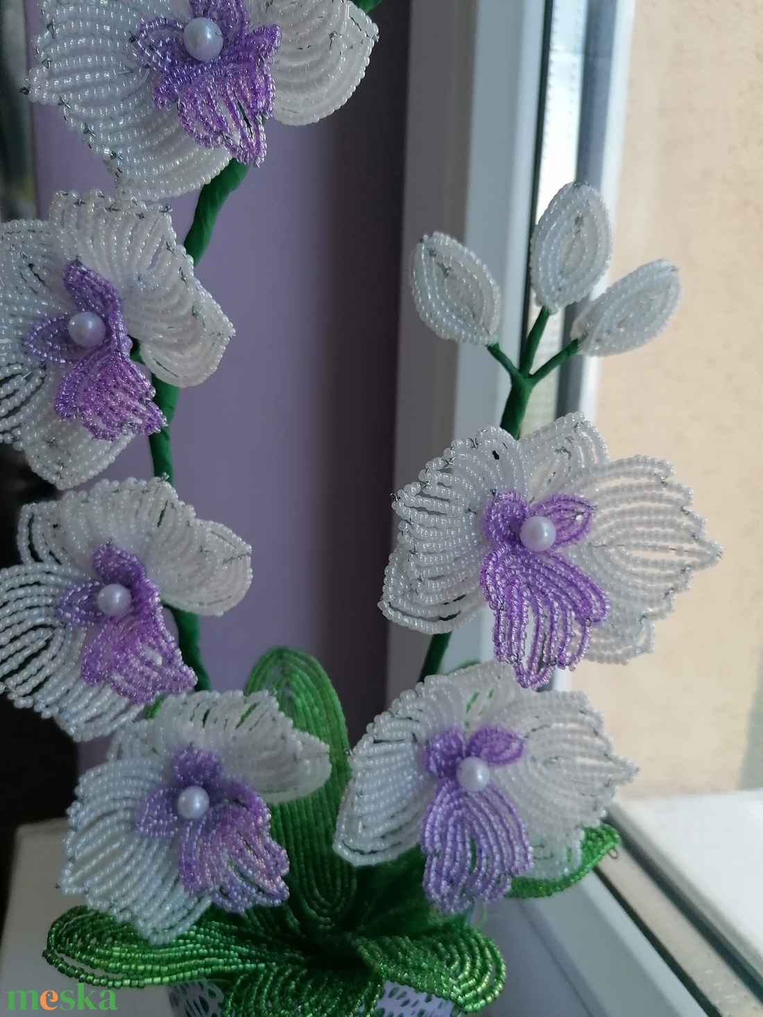 Gyöngyből készült orchidea - otthon & életmód - dekoráció - virágdísz és tartó - csokor & virágdísz - Meska.hu Gyöngyből készült orchidea - otthon & életmód - dekoráció - virágdísz és tartó - csokor & virágdísz - Meska.hu