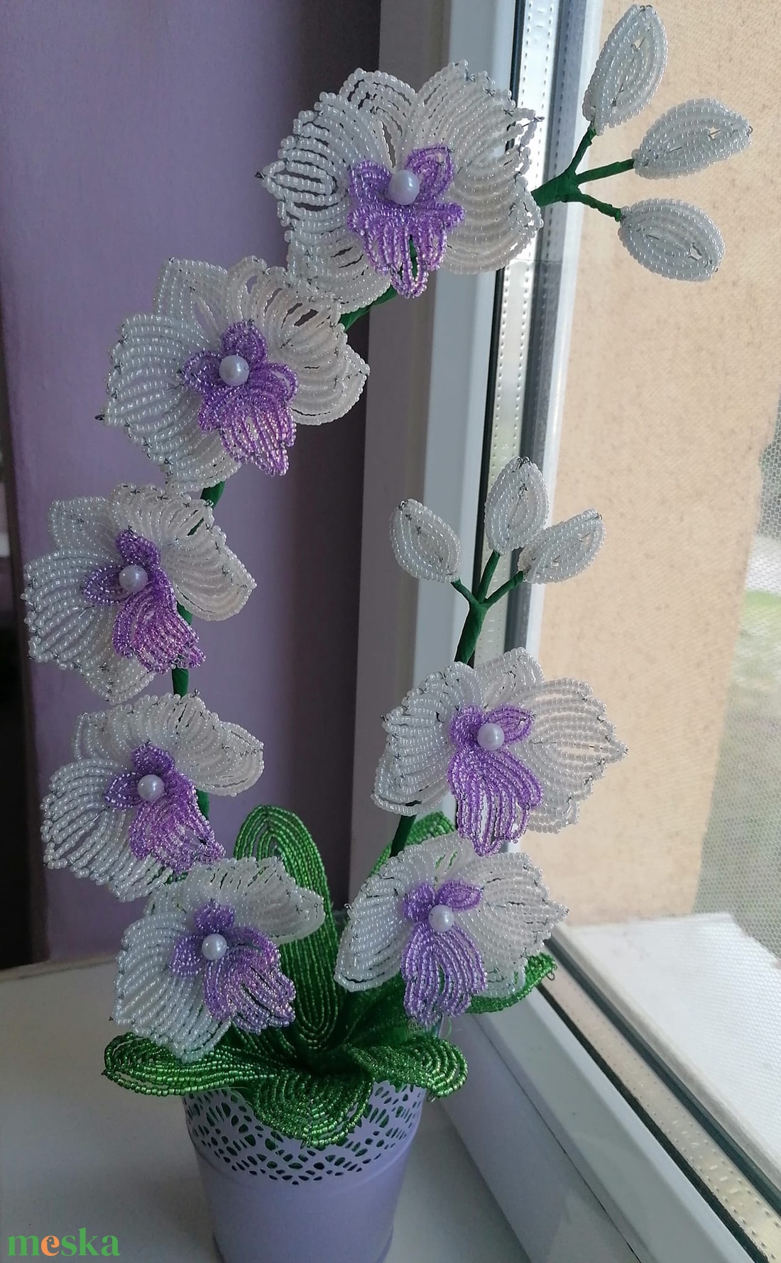 Gyöngyből készült orchidea - otthon & életmód - dekoráció - virágdísz és tartó - csokor & virágdísz - Meska.hu Gyöngyből készült orchidea - otthon & életmód - dekoráció - virágdísz és tartó - csokor & virágdísz - Meska.hu