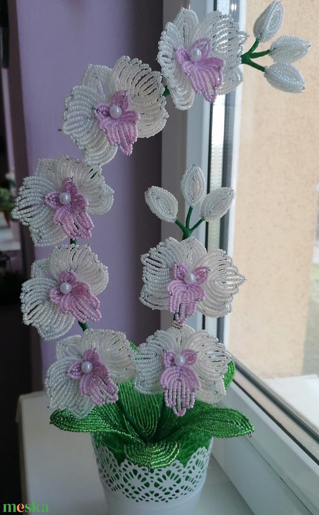 Gyöngyből készült orchidea - otthon & életmód - dekoráció - virágdísz és tartó - csokor & virágdísz - Meska.hu Gyöngyből készült orchidea - otthon & életmód - dekoráció - virágdísz és tartó - csokor & virágdísz - Meska.hu