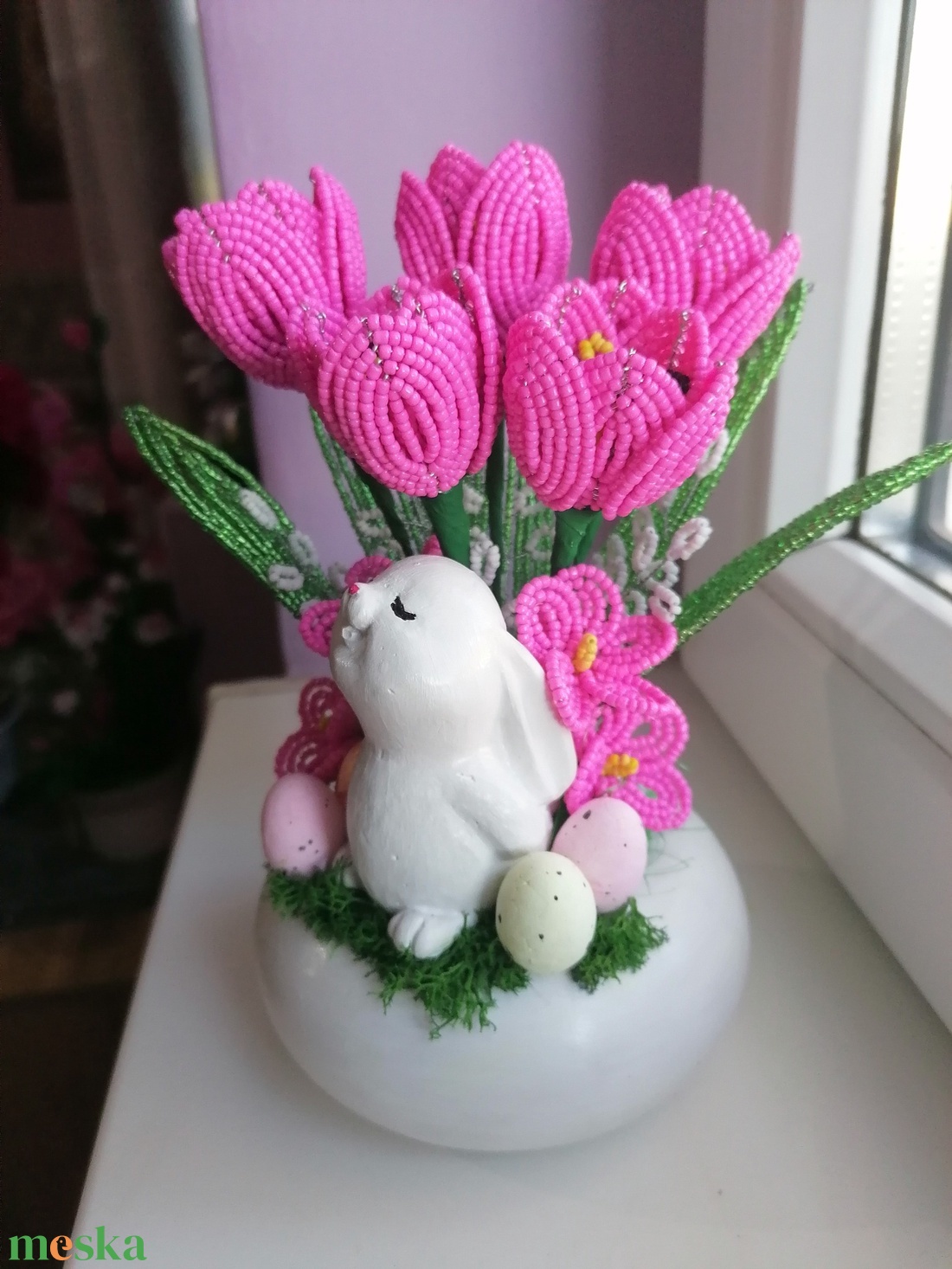 Húsvéti asztali dísz gyöngyből készült tulipánnal - otthon & életmód - dekoráció - virágdísz és tartó - csokor & virágdísz - Meska.hu Húsvéti asztali dísz gyöngyből készült tulipánnal - otthon & életmód - dekoráció - virágdísz és tartó - csokor & virágdísz - Meska.hu