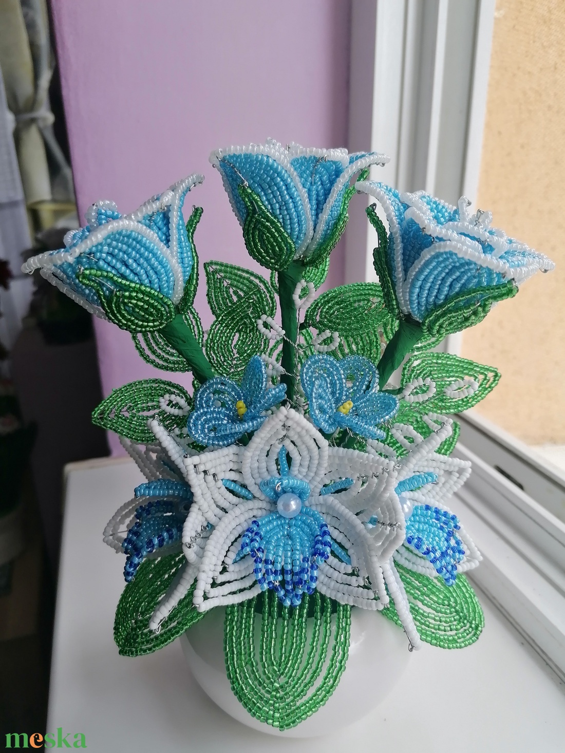 Gyöngyből készült rózsa orchideával - otthon & életmód - dekoráció - virágdísz és tartó - csokor & virágdísz - Meska.hu Gyöngyből készült rózsa orchideával - otthon & életmód - dekoráció - virágdísz és tartó - csokor & virágdísz - Meska.hu