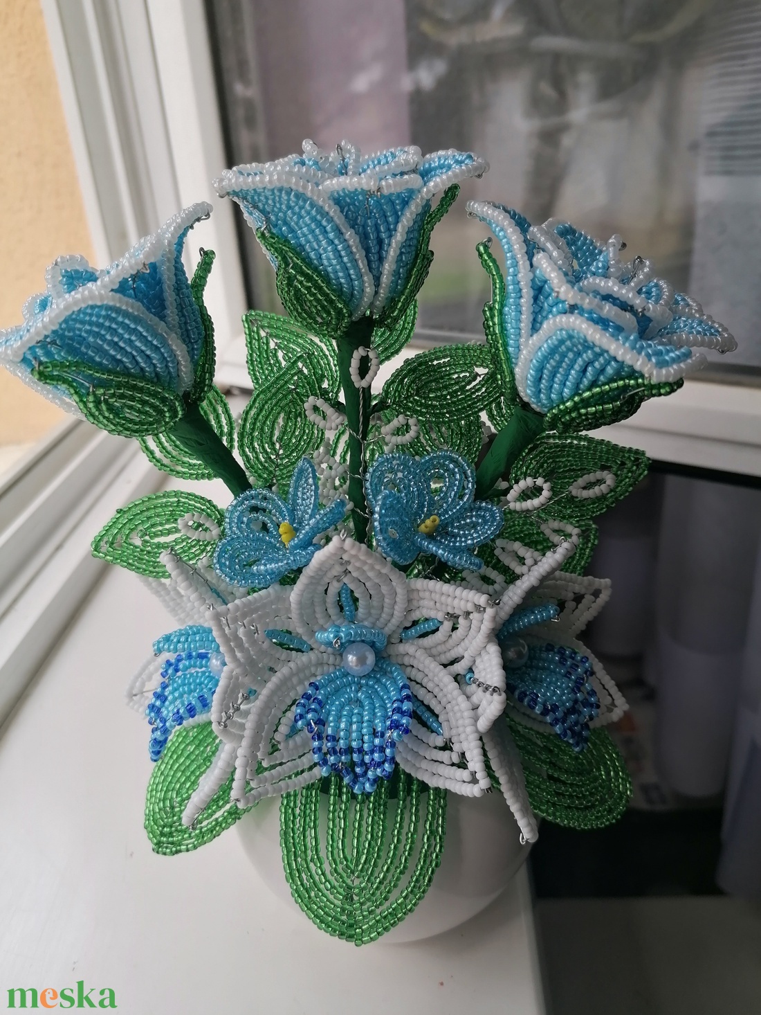 Gyöngyből készült rózsa orchideával - otthon & életmód - dekoráció - virágdísz és tartó - csokor & virágdísz - Meska.hu Gyöngyből készült rózsa orchideával - otthon & életmód - dekoráció - virágdísz és tartó - csokor & virágdísz - Meska.hu